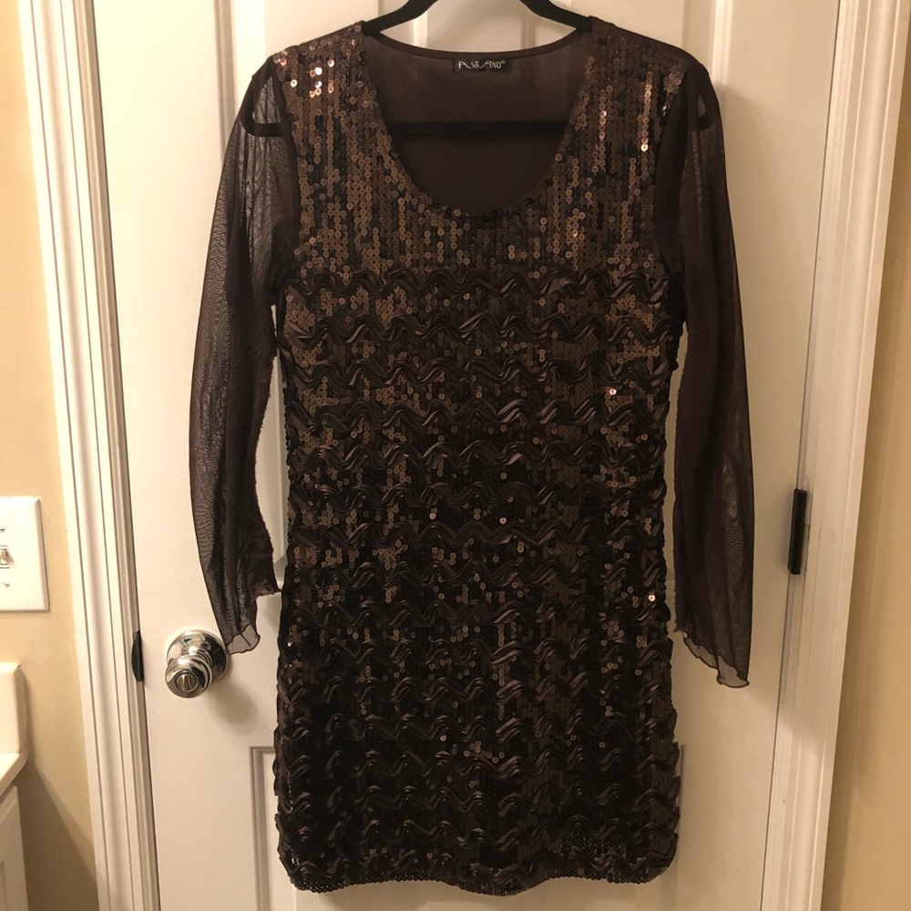 Brown Sequins Mini Dress medium/large